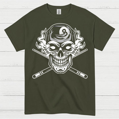 Skull 8 Ball Pool Player T Shirt