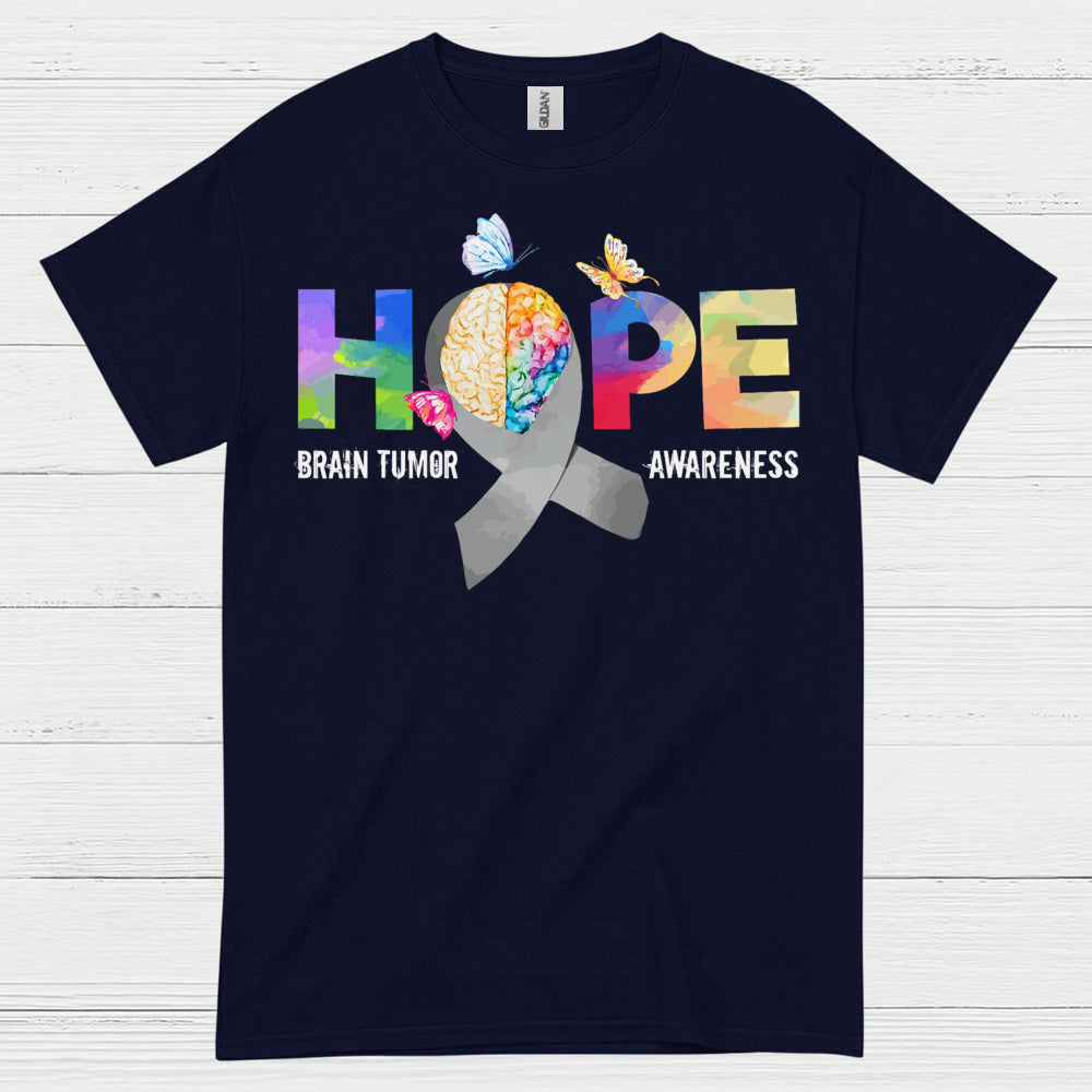 Hope Brain Tumor Awareness Butterfly T Shirt