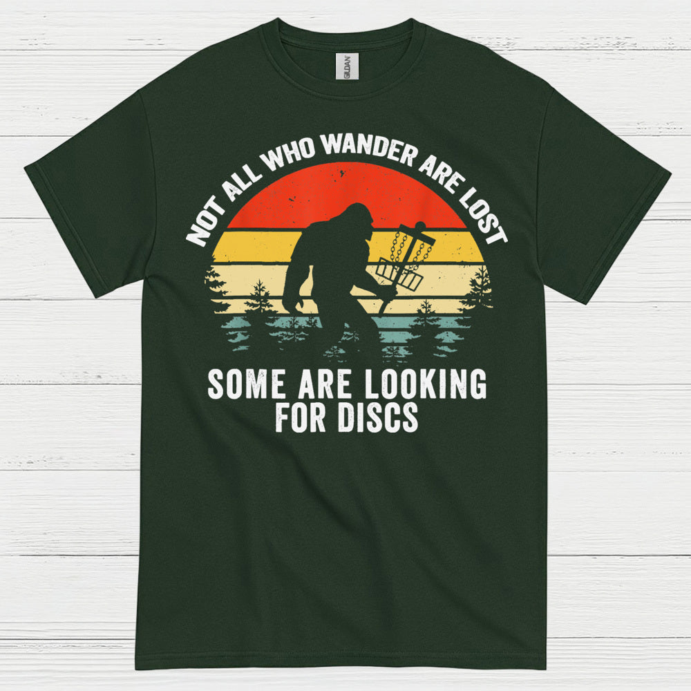 Not All Who Wander Bigfoot Disc Golf T Shirt