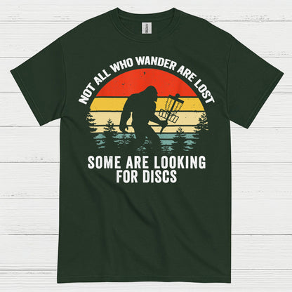 Not All Who Wander Bigfoot Disc Golf T Shirt
