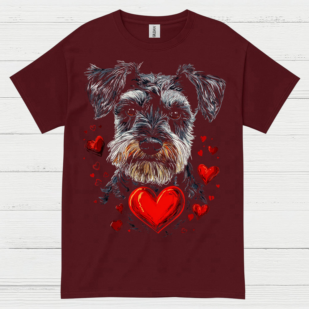 Schnauzer Love Heart Dog Lover T Shirt