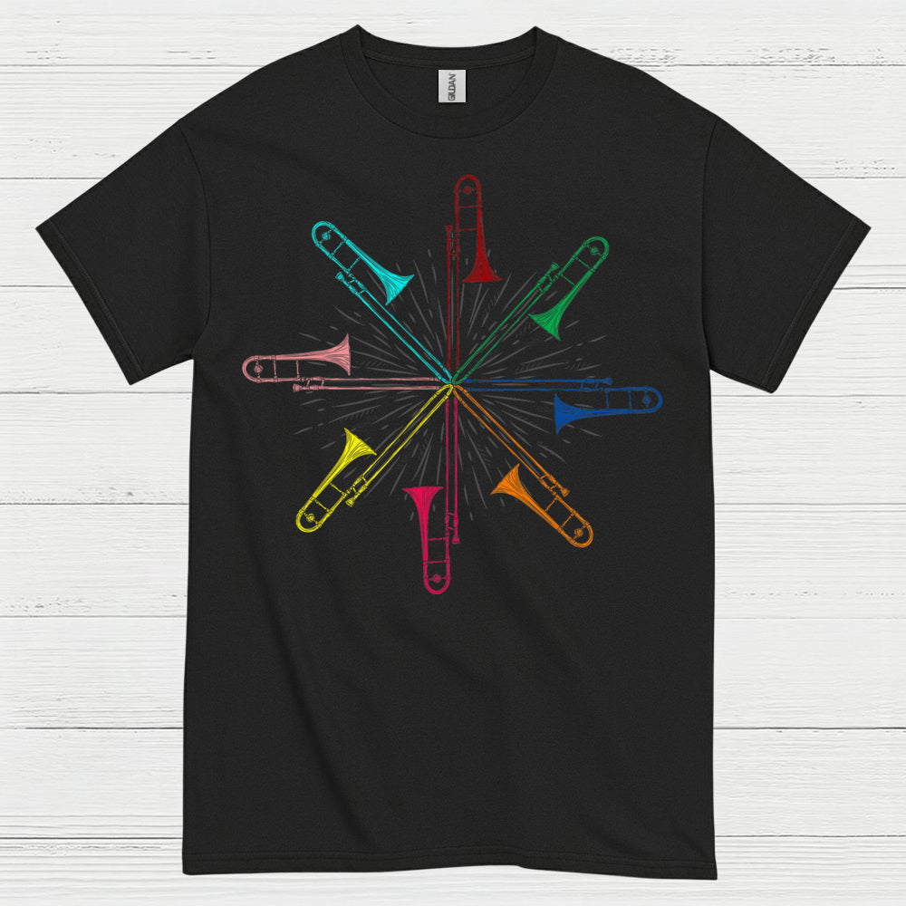 Color Burst Trombone Art T Shirt