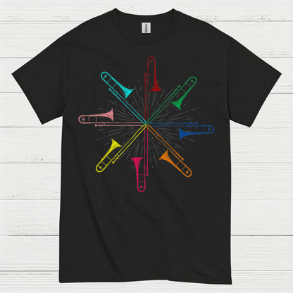 Color Burst Trombone Art T Shirt