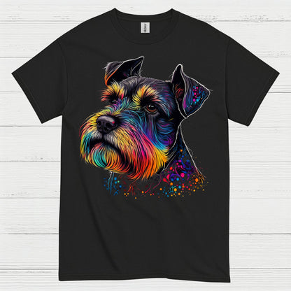 Colorful Schnauzer Art Dog Lover T Shirt