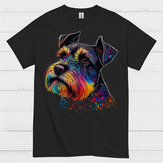 Colorful Schnauzer Art Dog Lover T Shirt