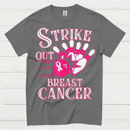 Strike Out Breast Cancer Bowling T Shirt