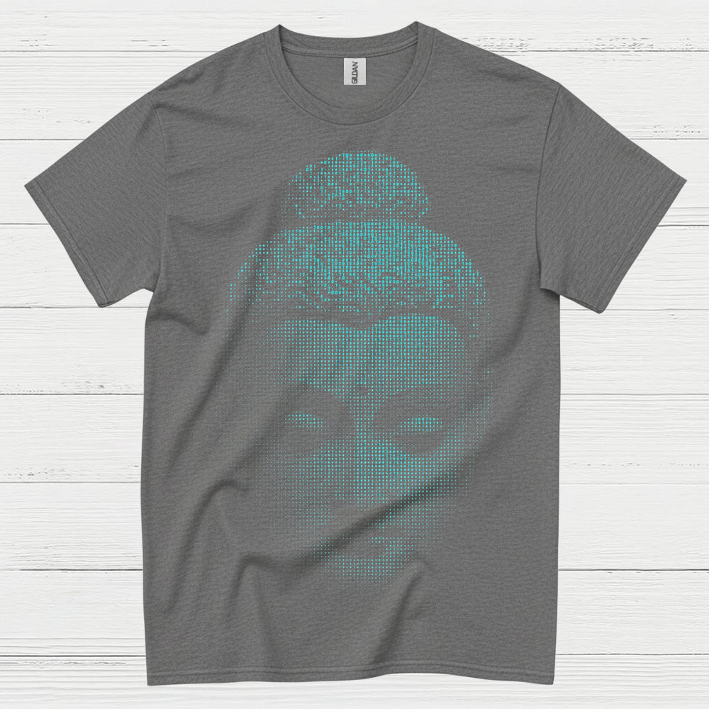 Digital Buddha Face Meditation T Shirt