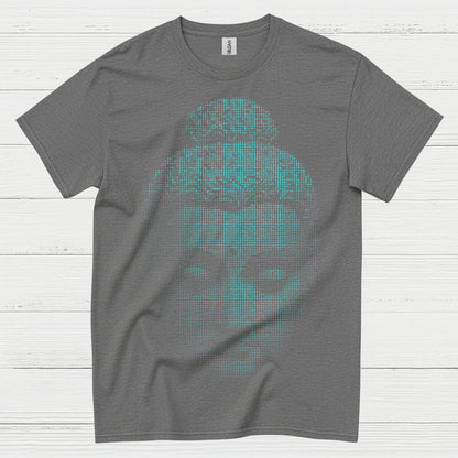 Digital Buddha Face Meditation T Shirt