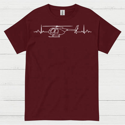 Helicopter Heartbeat Aviation Minimal T Shirt