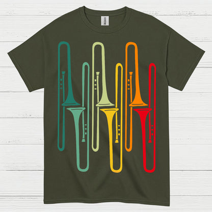 Retro Trombone Colors T Shirt