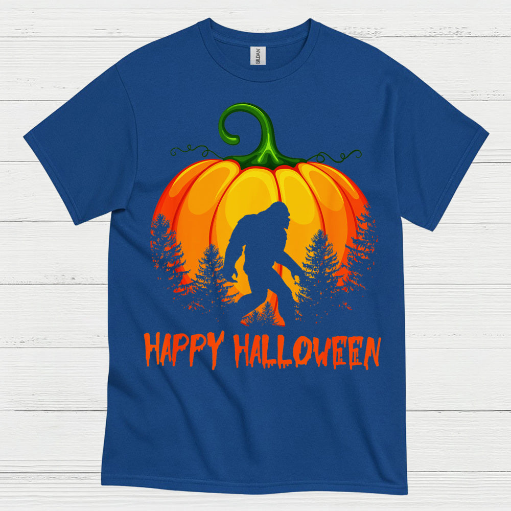 Happy Halloween Bigfoot Pumpkin T Shirt