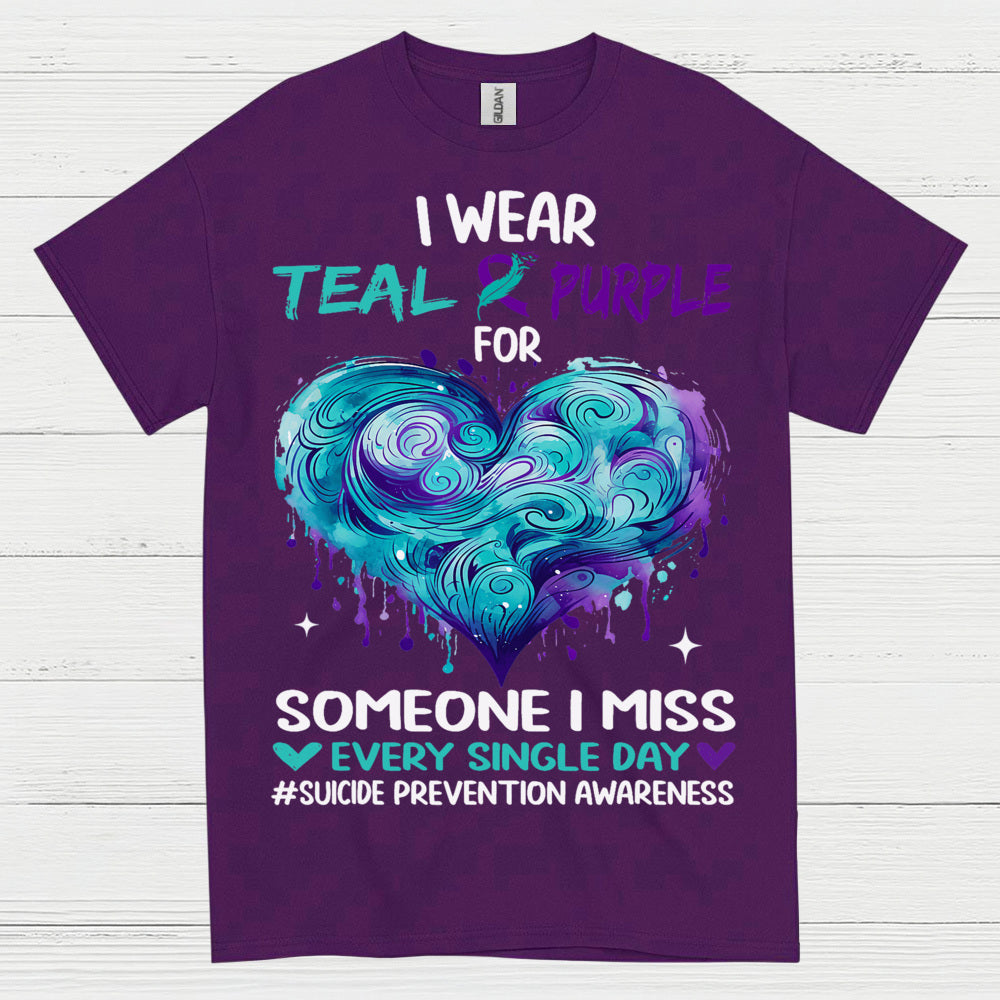 Teal Purple Awareness Message T Shirt
