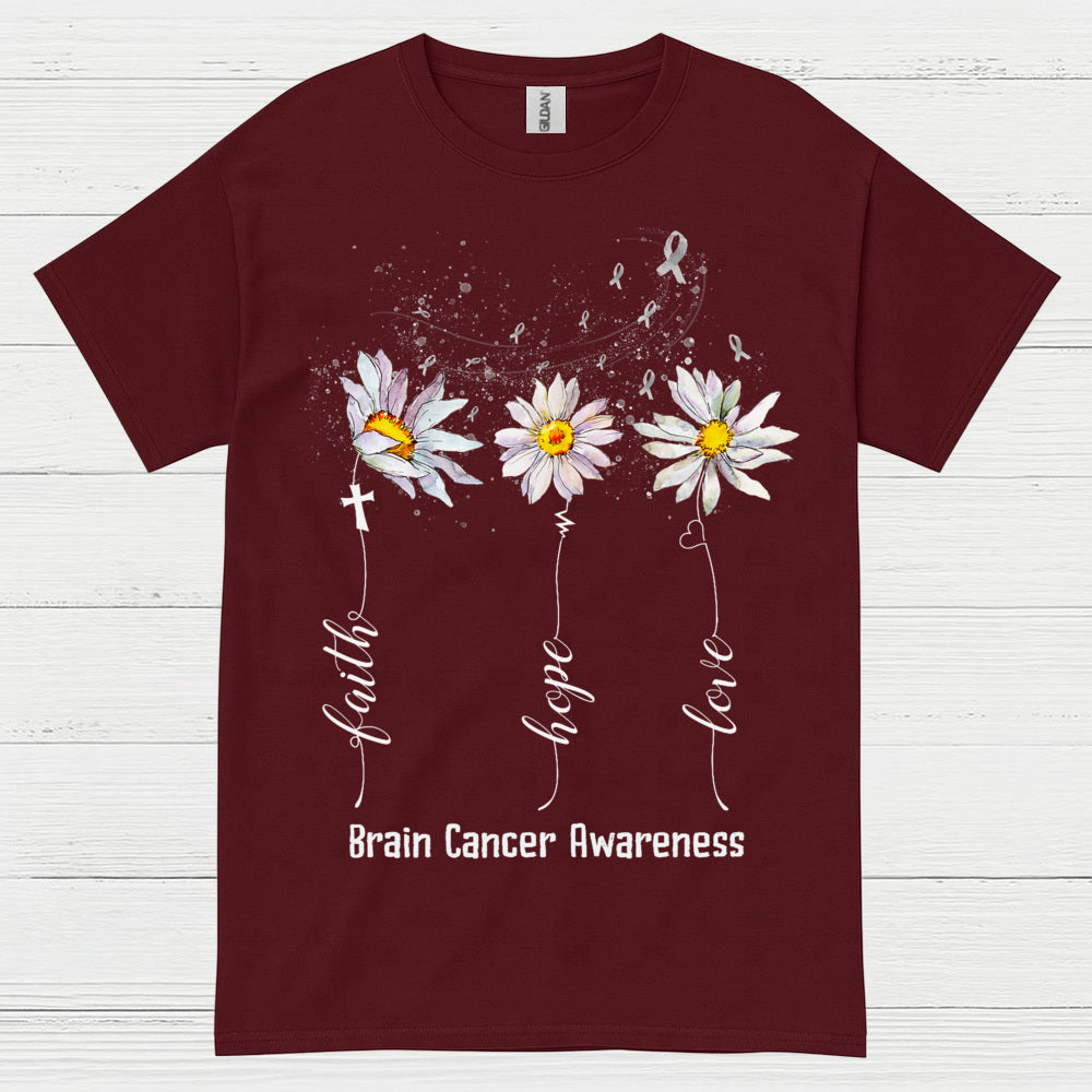 Faith Hope Love Brain Cancer Awareness T Shirt