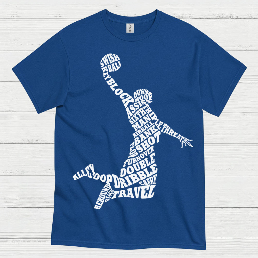 Basketball Word Art Dunk Silhouette T Shirt