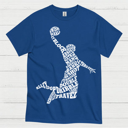 Basketball Word Art Dunk Silhouette T Shirt