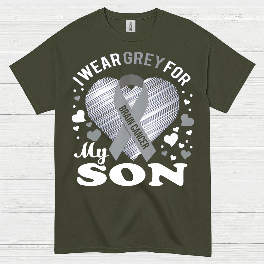 I Wear Grey For My Son Brain Cancer T Shirt