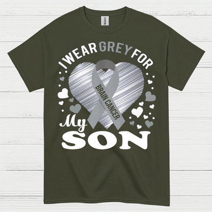 I Wear Grey For My Son Brain Cancer T Shirt