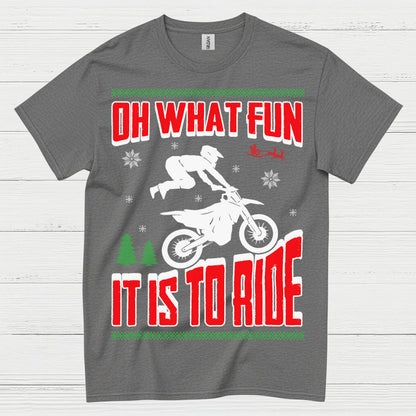 Oh What Fun It Is To Ride Motocross T Shirt