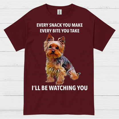 Funny Watching You Yorkie Dog Lover T Shirt