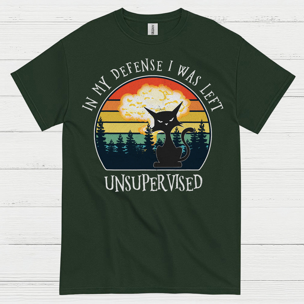 Unsupervised Cat Defense Humor T Shirt