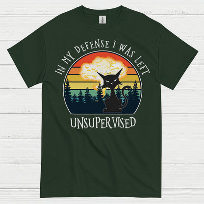 Unsupervised Cat Defense Humor T Shirt