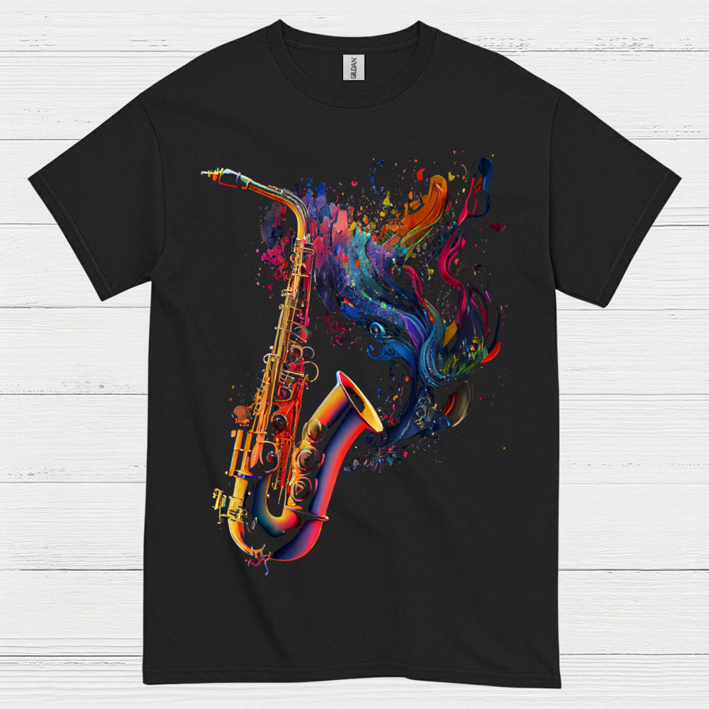 Colorful Saxophone Music Art T Shirt