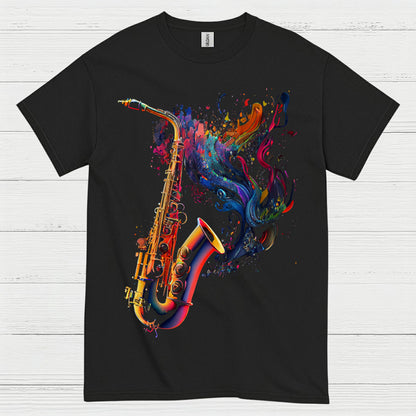 Colorful Saxophone Music Art T Shirt