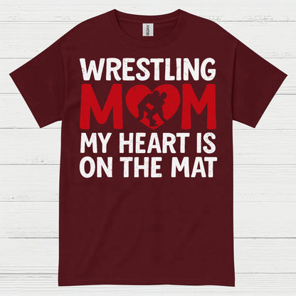 Wrestling Mom Heart On The Mat T Shirt