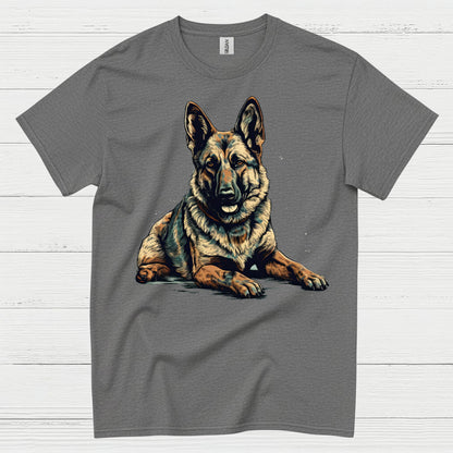 German Shepherd Realistic Portrait Loyal Dog T Shirt