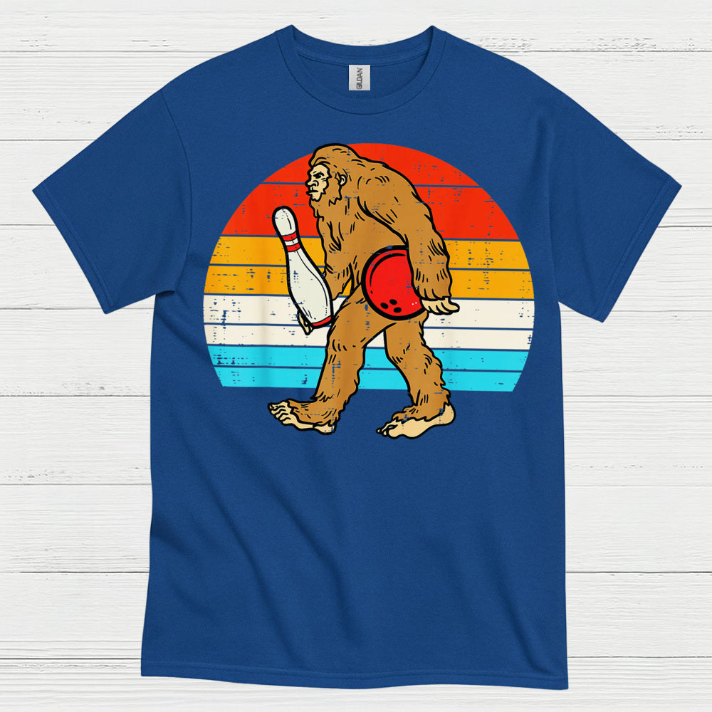 Bowling Bigfoot Retro T Shirt