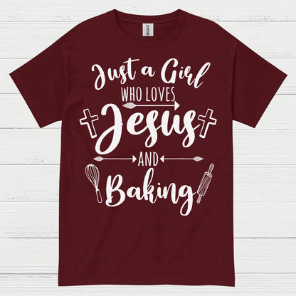 Just A Girl Who Loves Jesus Baking T Shirt