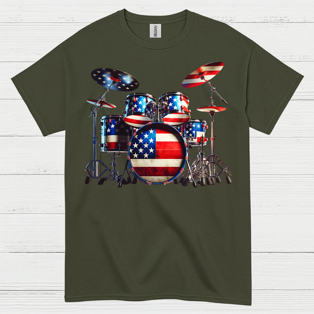 American Flag Drums T Shirt