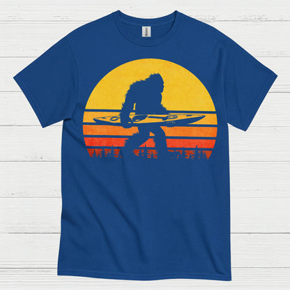 Surfing Bigfoot Sunset T Shirt