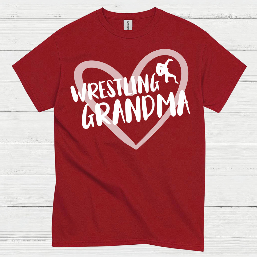 Wrestling Grandma Heart Graphic T Shirt
