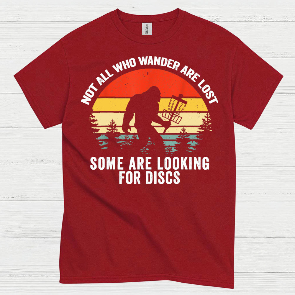 Not All Who Wander Bigfoot Disc Golf T Shirt