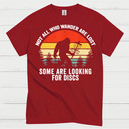 Not All Who Wander Bigfoot Disc Golf T Shirt