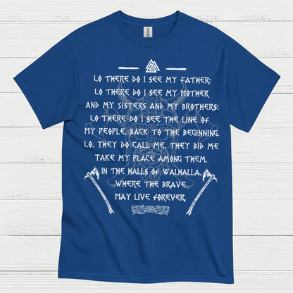 Viking Valhalla Warrior Prayer T Shirt