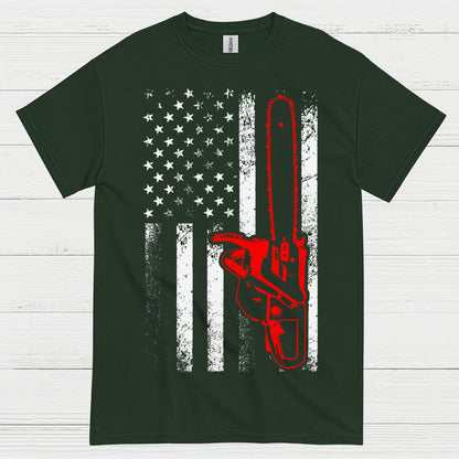 American Chainsaw Flag T Shirt