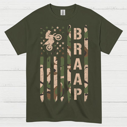 Just Braaap Motocross Flag Rider T Shirt