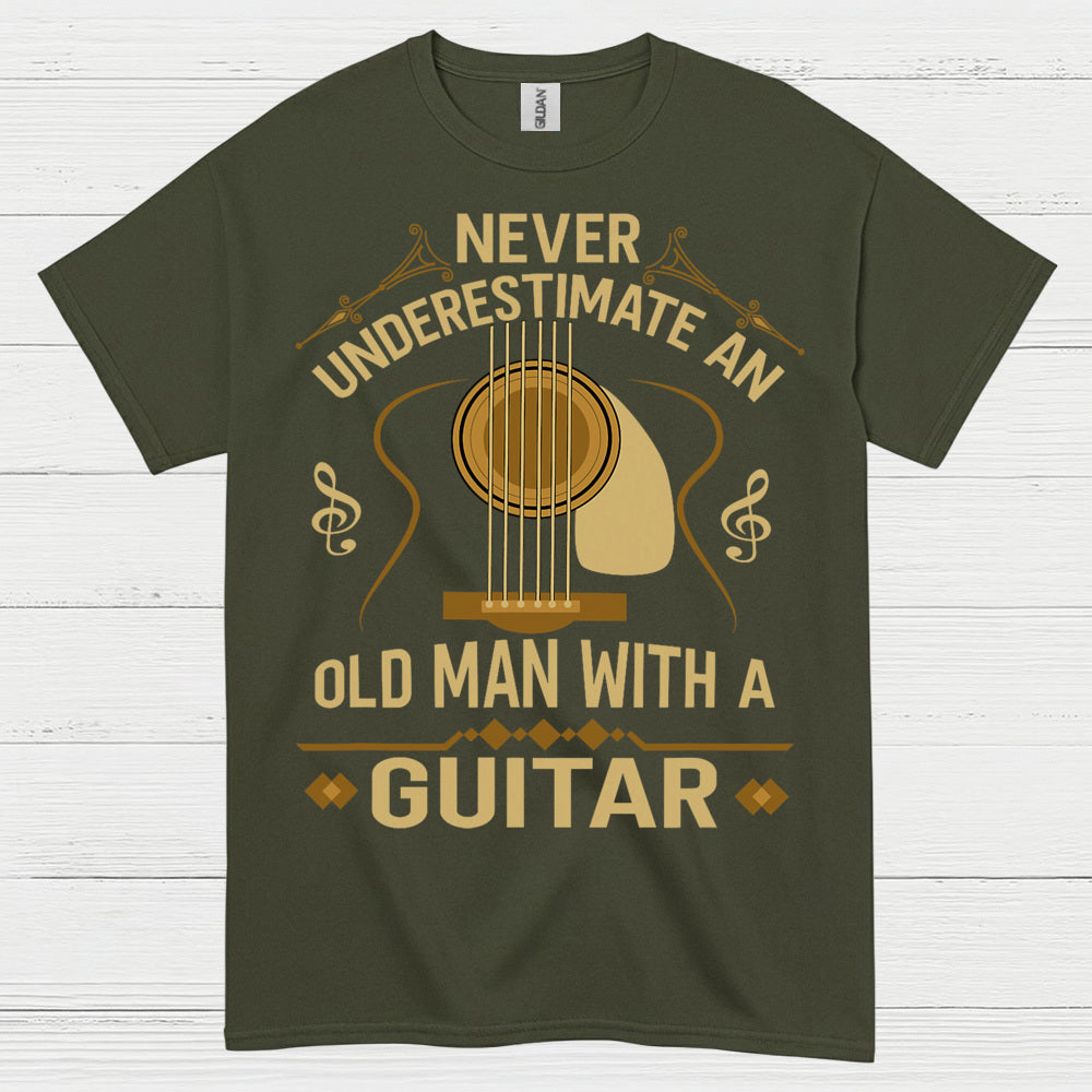 Never Underestimate An Old Man With A Guitar T Shirt