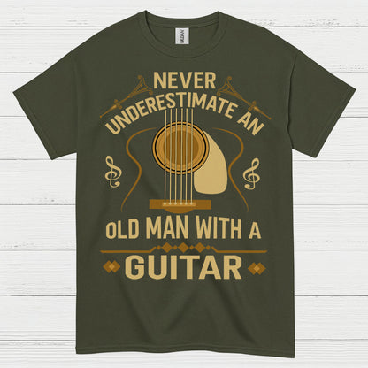 Never Underestimate An Old Man With A Guitar T Shirt