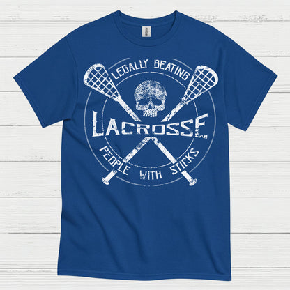 Legally Beating People With Sticks Lacrosse T Shirt