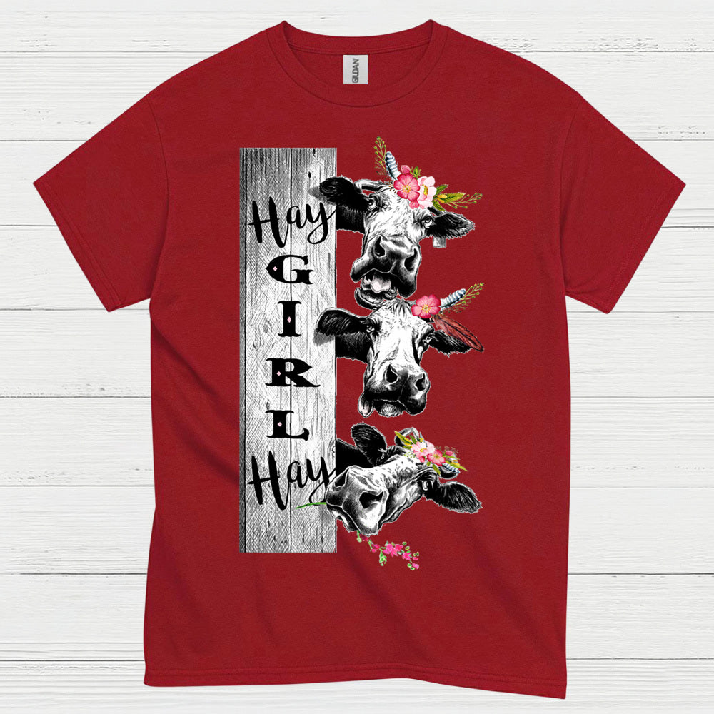 Hay Girl Hay Funny Cow T Shirt