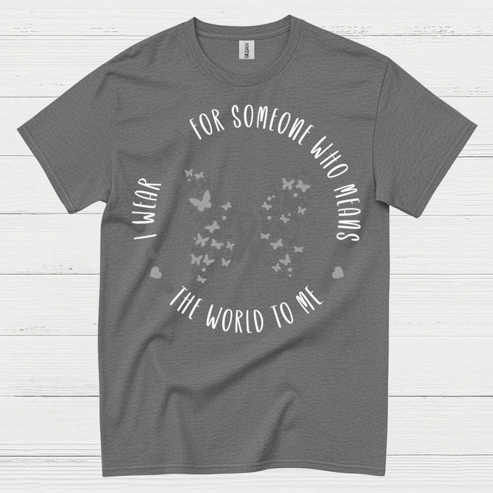 Gray Ribbon Love And Support Awareness T Shirt