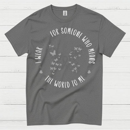 Gray Ribbon Love And Support Awareness T Shirt