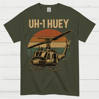 UH-1 Huey Vintage Military Helicopter T Shirt