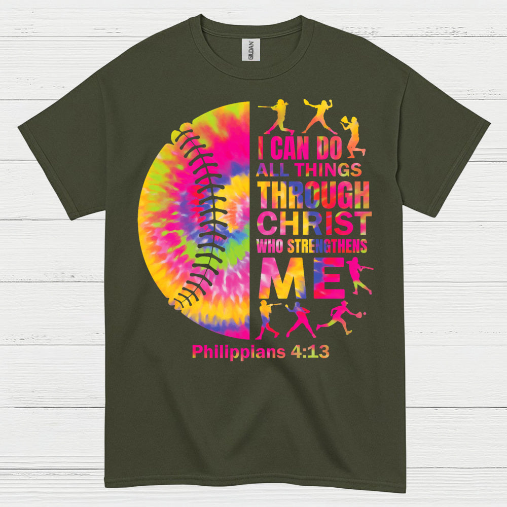 I Can Do All Things Through Christ Softball T Shirt