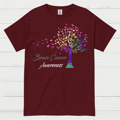 Brain Cancer Awareness Rainbow Tree T Shirt
