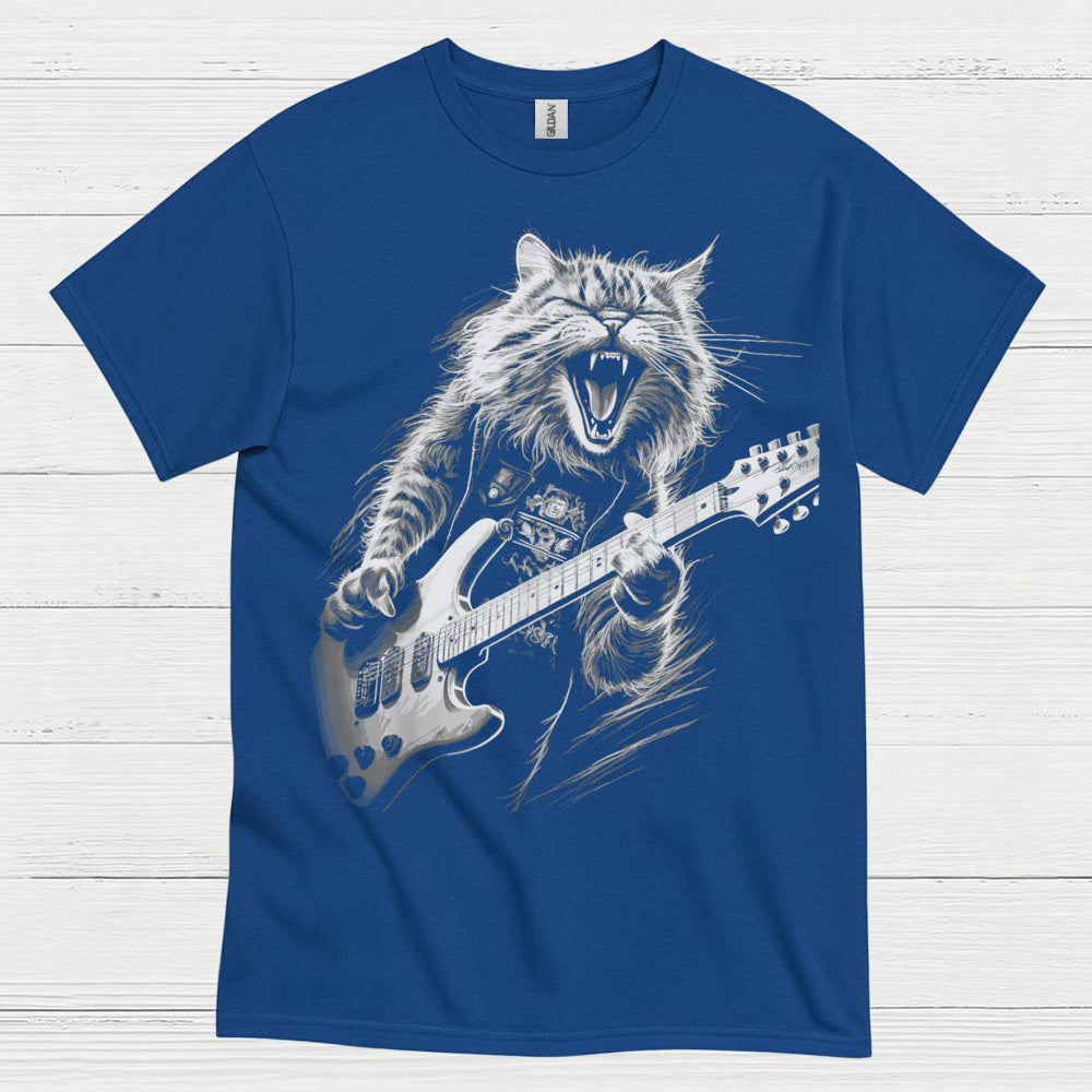 Rocking Cat Guitar T Shirt