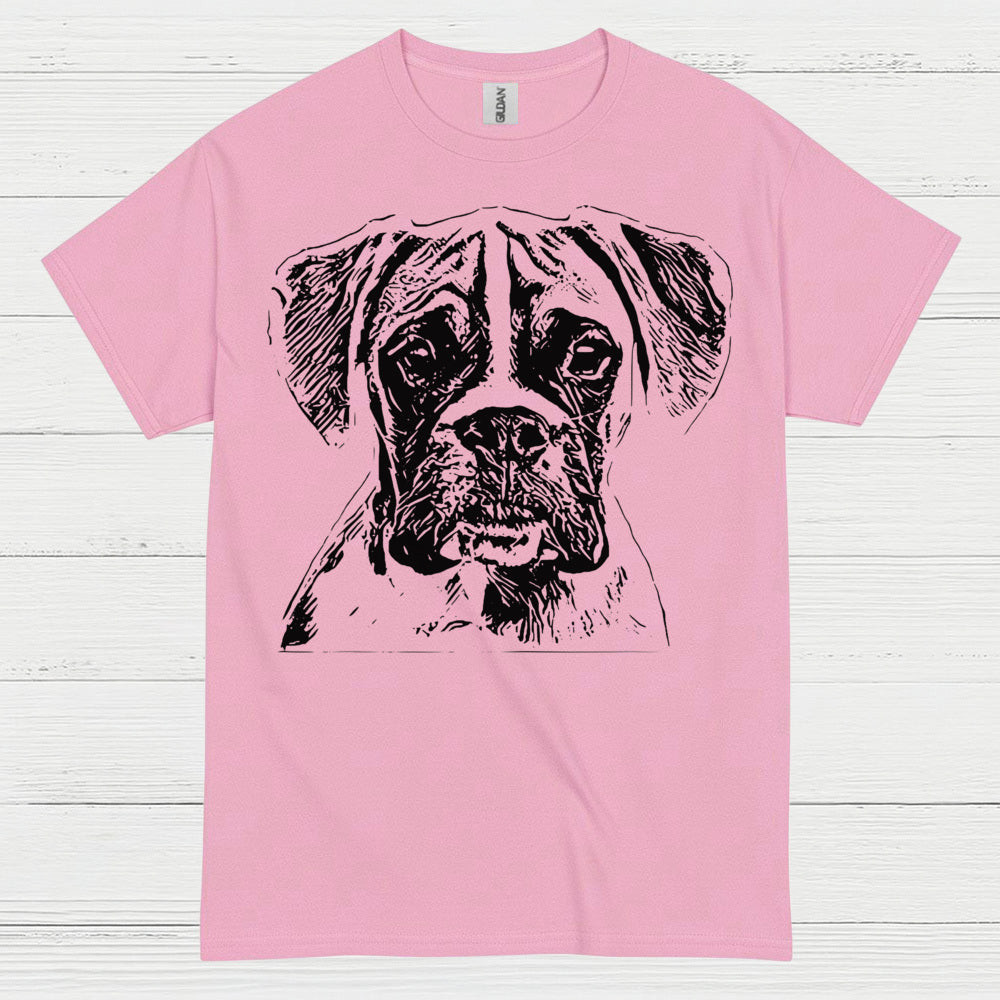 Sketch Style Boxer Dog T Shirt